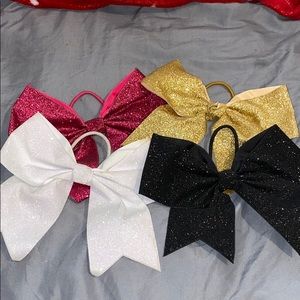 glittery cheer bows